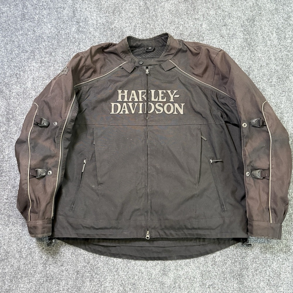 Harley Davidson Reflective Skull Switchback Jacket Men's 2XL Black Padded Riding